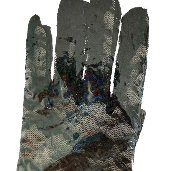 New Long Black Lace Gloves Costume Never Worn Cosplay Halloween Formal Elegant - Picture 5 of 9